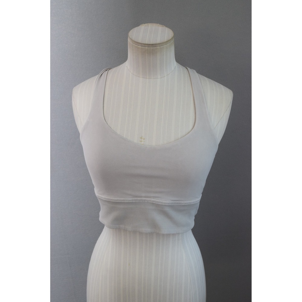 Lululemon Free To Be Long Line 4 Grey Light Support Strappy Womens Yoga